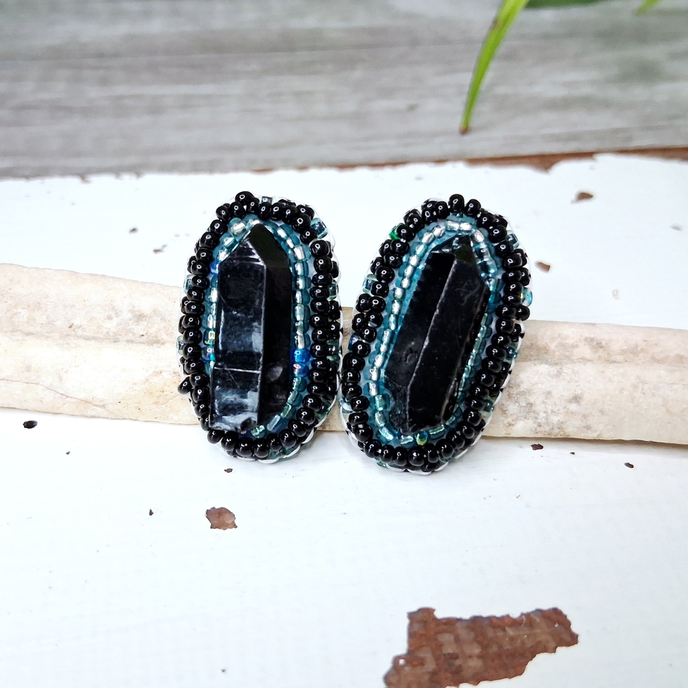 Chic Smoky Quartz Gemstone Beaded Earrings